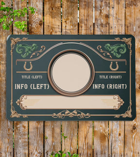 Custom Horse Stall Name Plate - Personalized Equestrian Stable Sign with Photo - Vintage Elegant Equine Barn Plaque