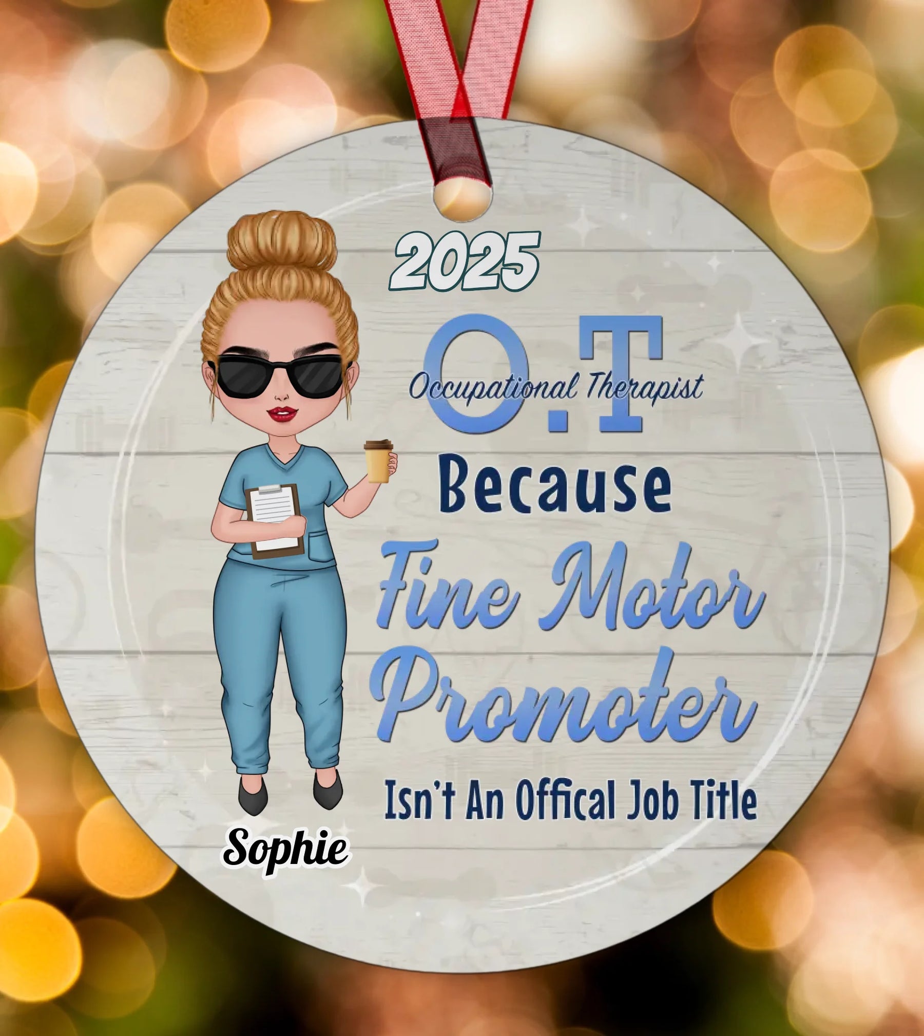 Occupational Therapist Fine Motor Promoter - Personalized Christmas Ornament