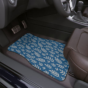 Blue Boho Car Floor Mats, Aesthetic Blue Floral Car Floor Mats,Minimalist Car Accessories,Cute Retro Car Decor for women,Gift For New Driver