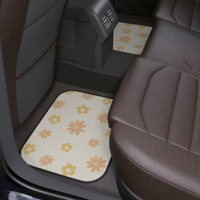 Boho Car Floor Mats, Aesthetic Y2K Orange Daisy Car Floor Mats,Y2K Retro Car Accessories, Cute Car accessories for women, Cute car decor