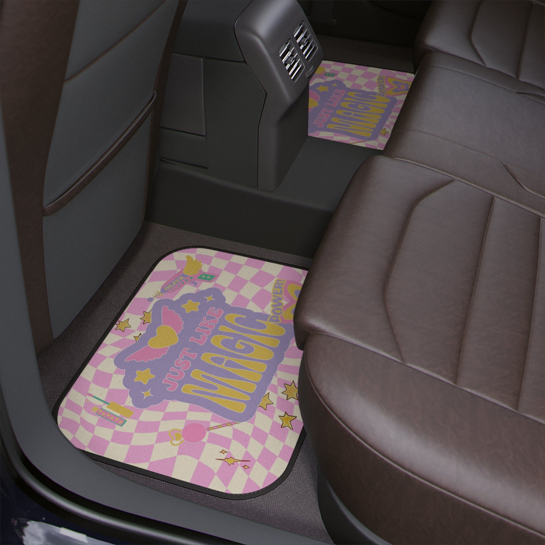 Boho Car Floor Mat Set, Aesthetic Y2K Groovy Car Floor Mats,Y2K Retro Car Accessories, Cute Car accessories for women,Cute Y2k Car Decor