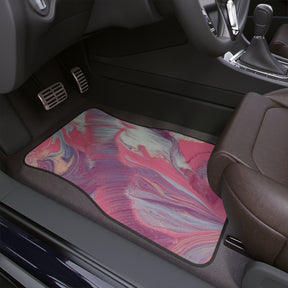 Rose Red Aesthetic Marble Texture Car Floor Mats, Minimalist Abstract Art Car Floor Mats,Modern Art Car Accessories, Retro Car accessories