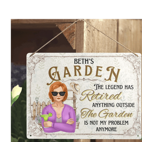 Personalized Metal Sign, Personalized Garden Sign,Gift For Retired Gardening Lovers