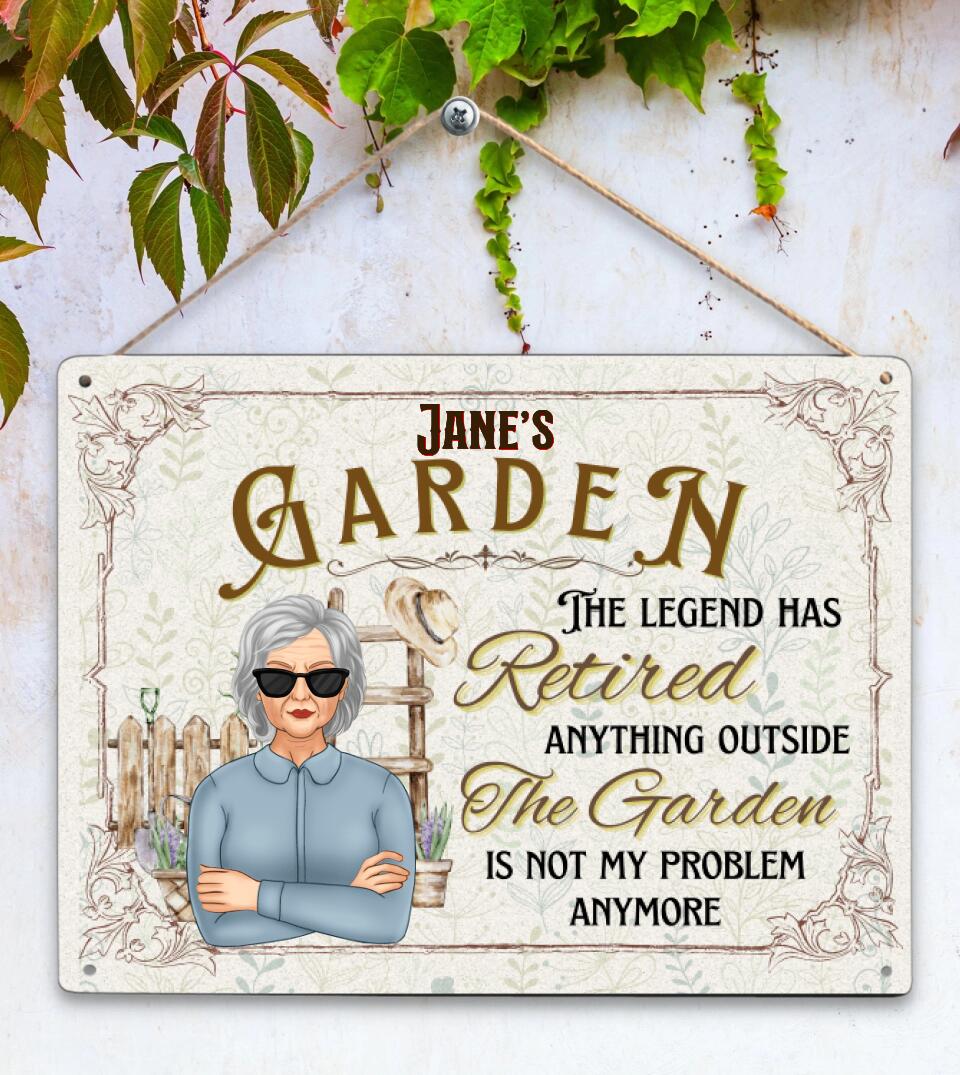 Personalized Metal Sign, Personalized Garden Sign,Gift For Retired Gardening Lovers