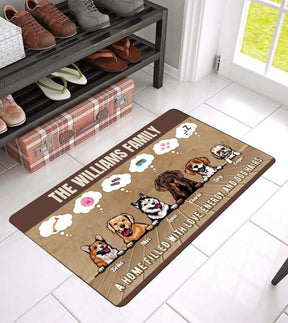 Home Filled With Love And Dog Hairs - Funny Dog Lover Personalized Custom Doormat